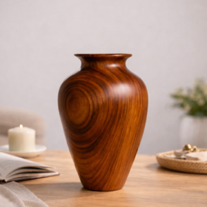 wooden flower vase
