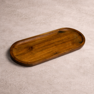 handcrafted wooden oval serving tray