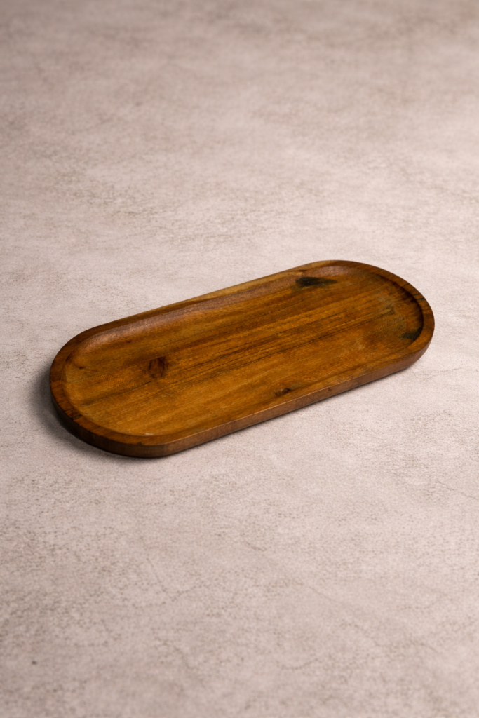 Handcrafted Wooden Oval Serving Tray