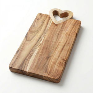 heart handle wooden serving board