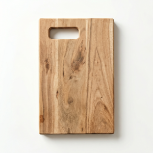 wooden cutting board with handle