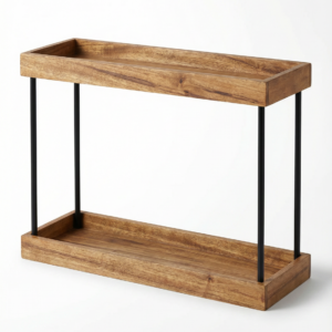 2 tier wooden storage rack