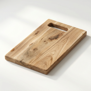 wooden chopping board with handle slot