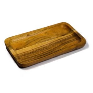 rectangular wooden serving tray