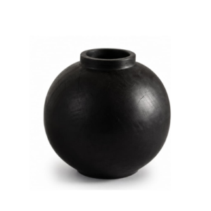 matte black wooden decorative vase
