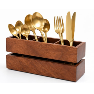 premium wooden cutlery holder stand